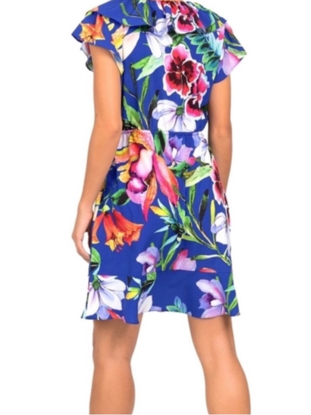 JOSEPH RIBKOFF Tropical Tunic Mini Floral Dress Size 8 Like New